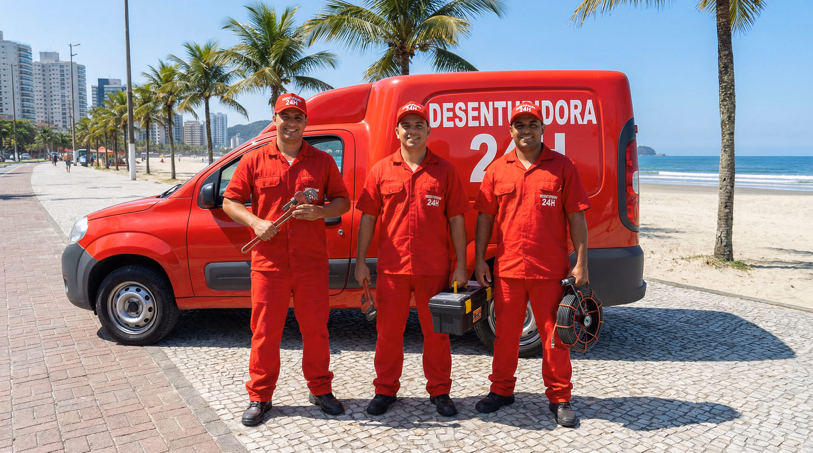 Equipe de Desentupidora na Baixada Santista SP