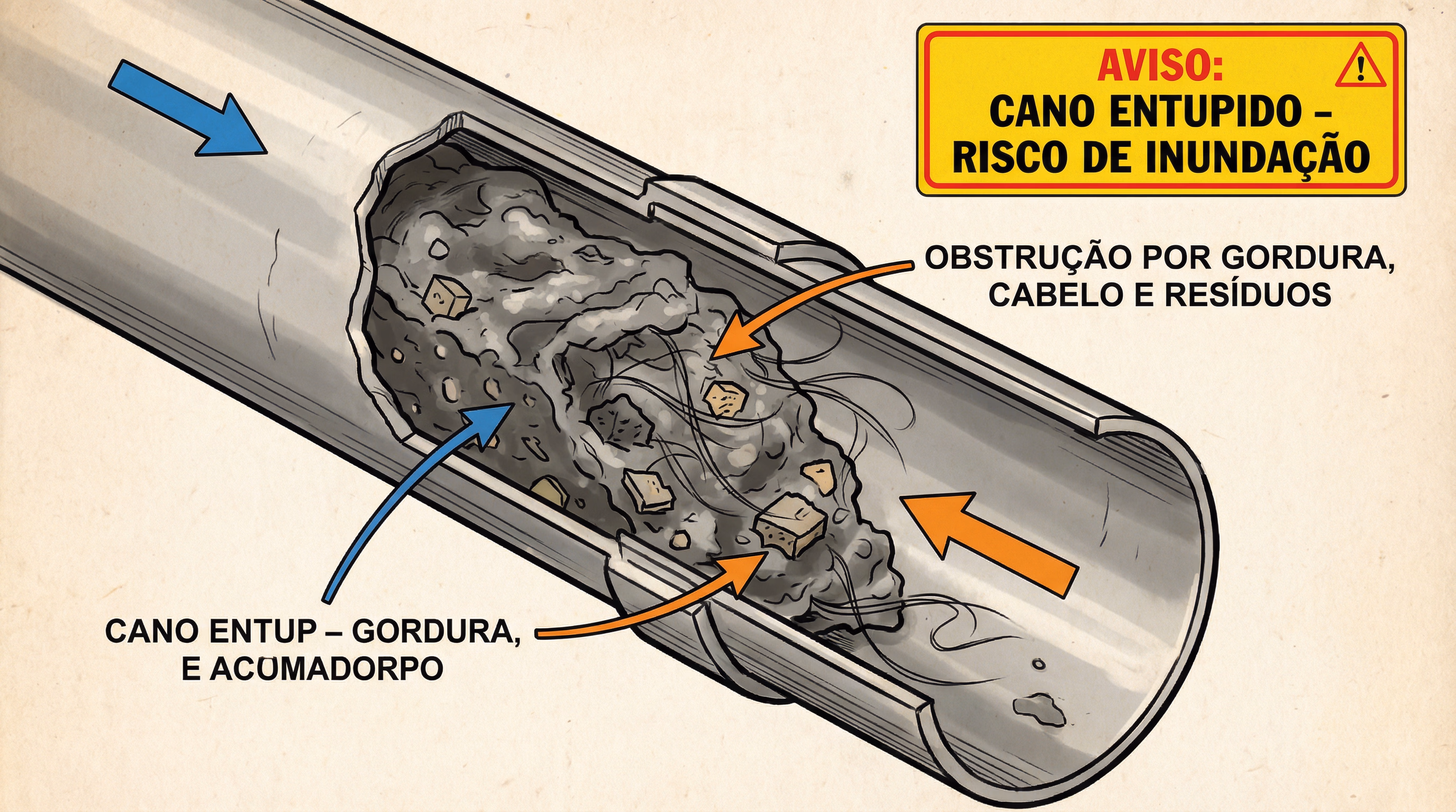 Diagrama de cano entupido