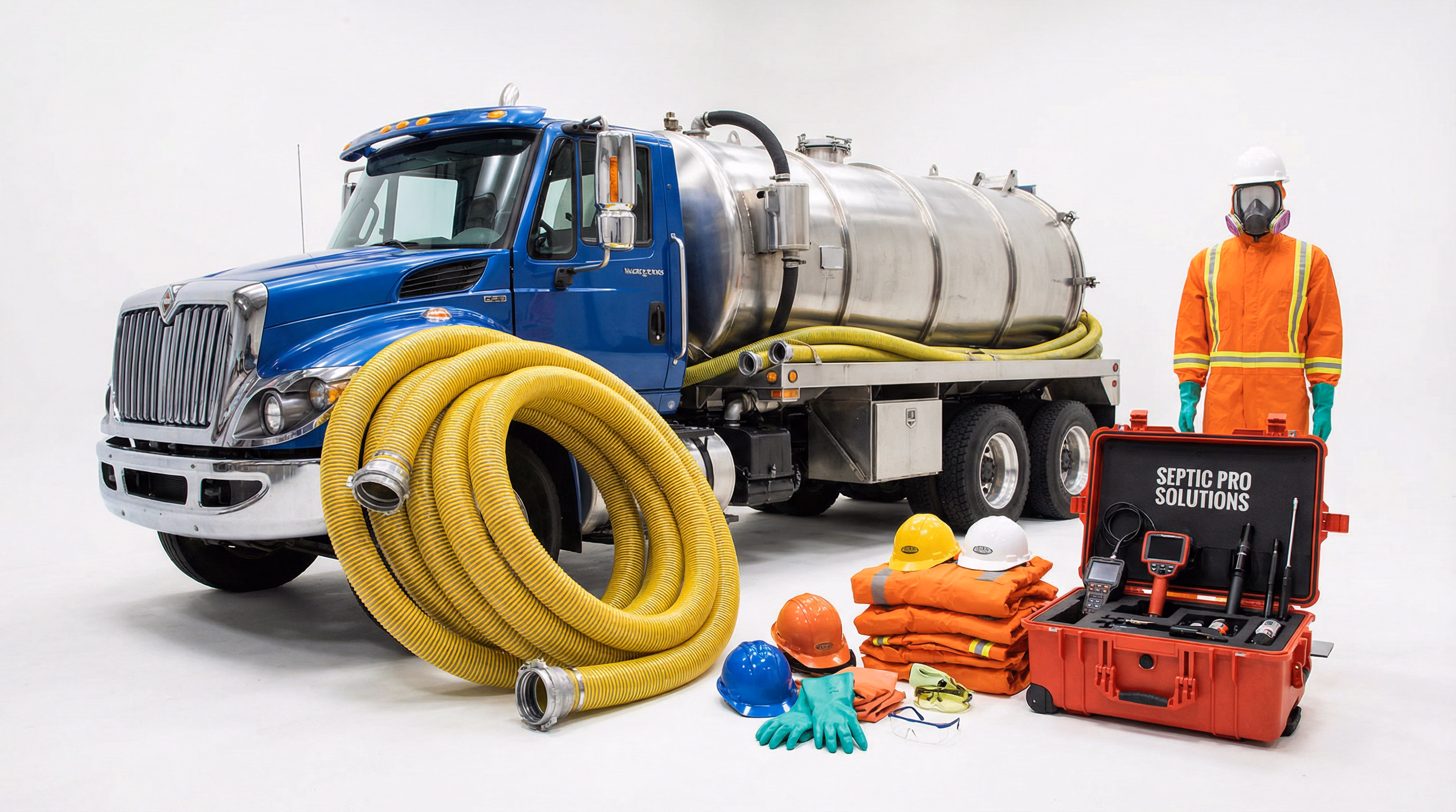Equipamentos profissionais para limpeza de fossa